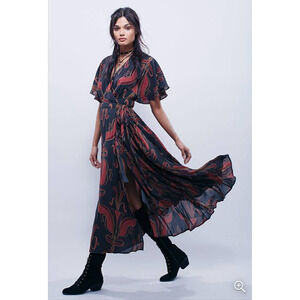 Free People Sweet Romance Flora Wrap Dress Small
